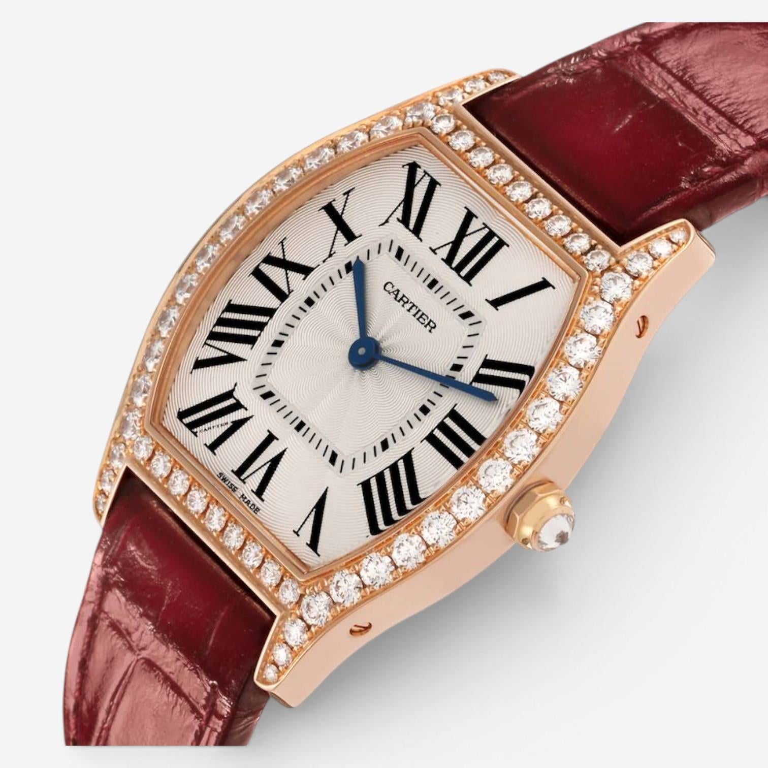 Cartier Torque 18K Rose Gold Diamond Manual Wind Ladies Watch WA501008