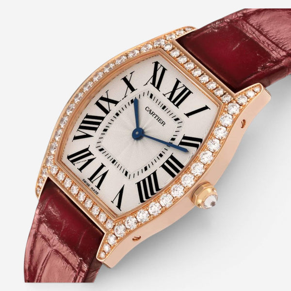 Cartier Torque 18K Rose Gold Diamond Manual Wind Ladies Watch WA501008