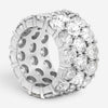Diana M. Jewels 18K White Gold Diamond Three-Row Wedding Band Ring Sz. 6 WB4589