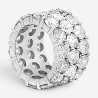 Diana M. Jewels 18K White Gold Diamond Three-Row Wedding Band Ring Sz. 6 WB4589