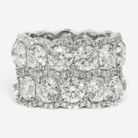 Diana M. Jewels Platinum Diamond Two-Row Eternity Band Ring Sz. 6.5 WB4733