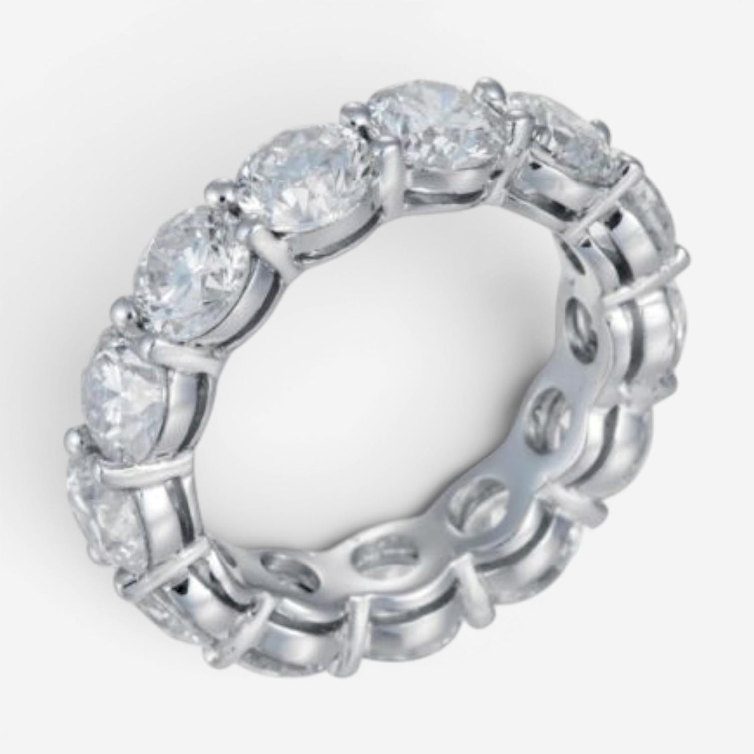 Diana M. Jewels 18K White Gold Diamond Wedding Eternity Band Ring Sz. 6 WB4768