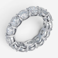 Diana M. Jewels 18K White Gold Diamond Wedding Eternity Band Ring Sz. 6 WB4768