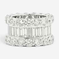 Diana M. Jewels 18K White Gold Diamond Three-Row Band Ring Sz. 6.5 WB4788