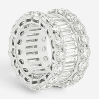 Diana M. Jewels 18K White Gold Diamond Three-Row Band Ring Sz. 6.5 WB4788