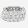 Diana M. Jewels 18K White Gold Diamond 3-Row Wedding Eternity Band Ring WB4792
