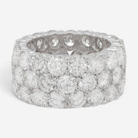 Diana M. Jewels 18K White Gold Diamond 3-Row Wedding Eternity Band Ring WB4792