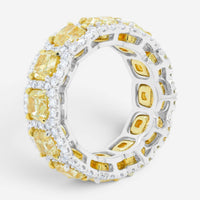 Diana M. Jewels Eternity 18K Yellow Gold & Platinum Diamond Band Sz. 6.5 WB5029