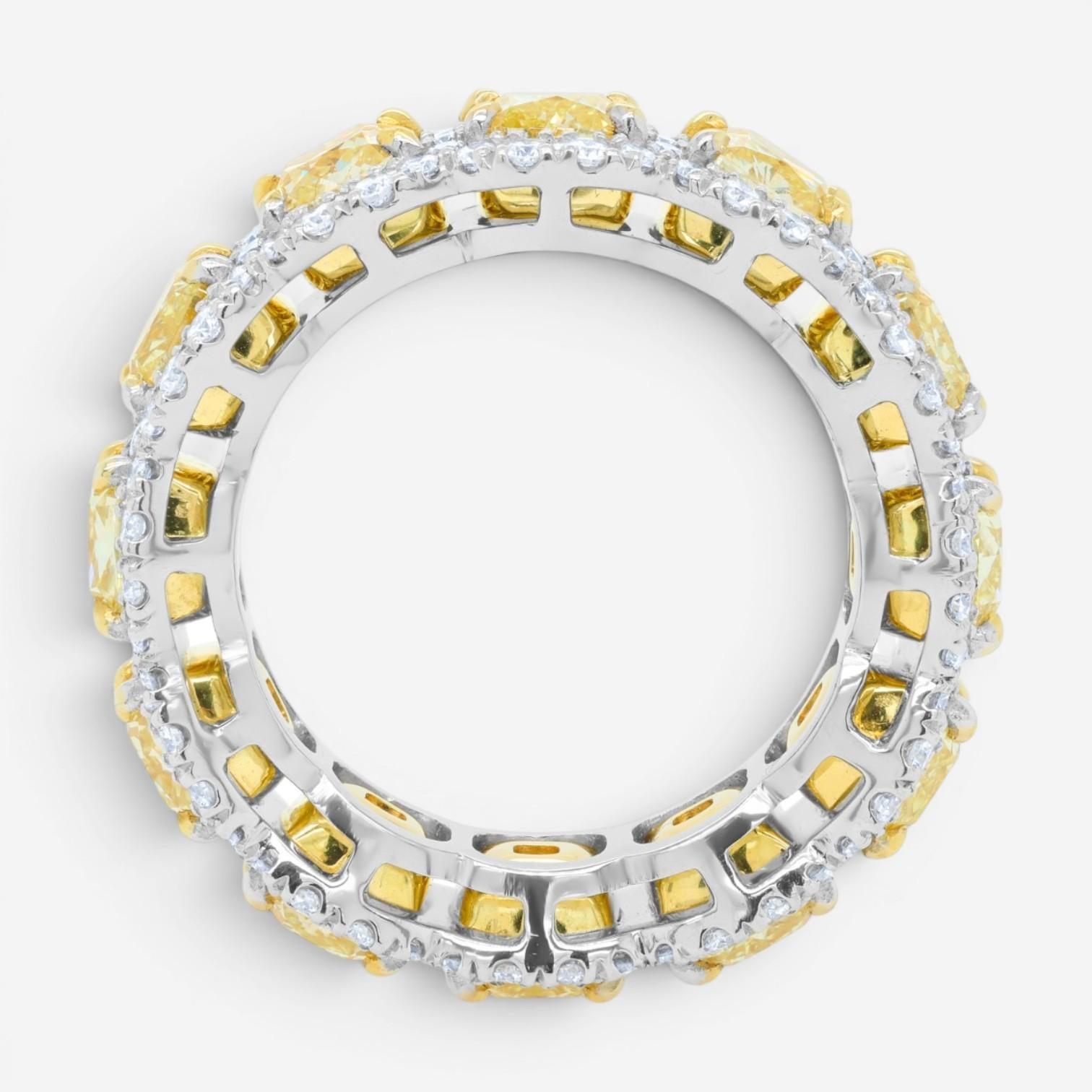 Diana M. Jewels Eternity 18K Yellow Gold & Platinum Diamond Band Sz. 6.5 WB5029
