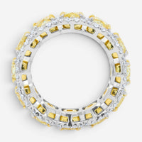 Diana M. Jewels Eternity 18K Yellow Gold & Platinum Diamond Band Sz. 6.5 WB5029