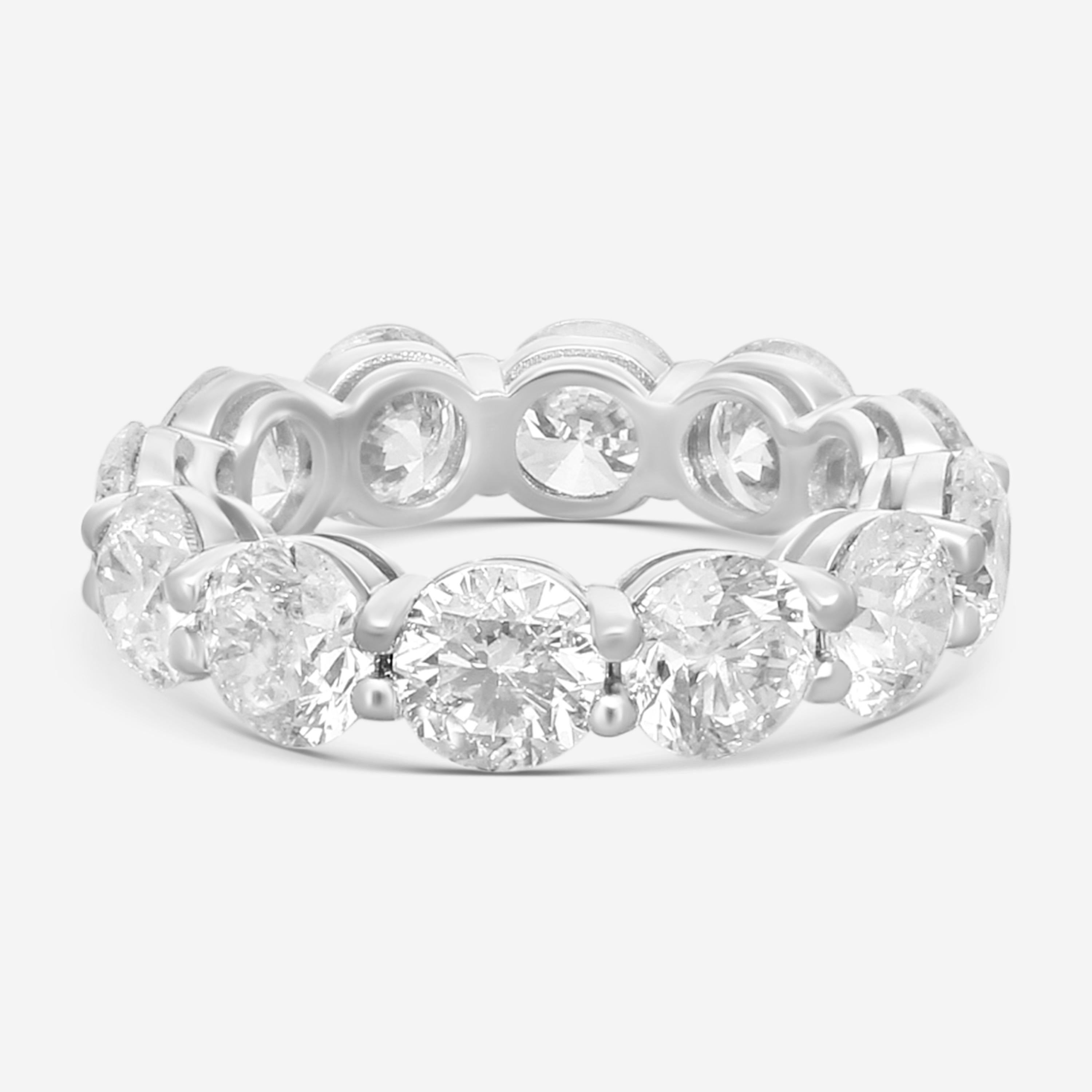 Diana M. Jewels 18K White Gold Diamond Eternity Band Ring WB5415