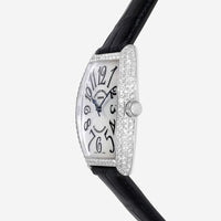 Franck Muller Cintree Curvex 18K White Gold Diamond Automatic Ladies Watch 6850