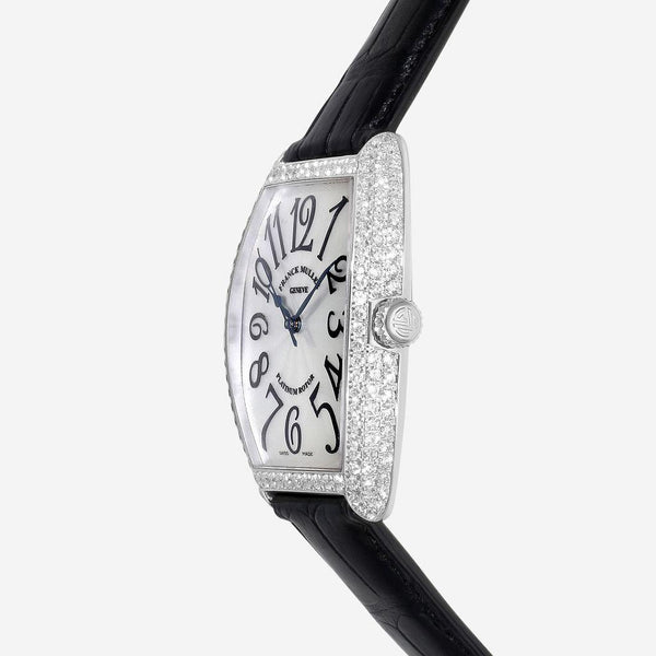 Franck Muller Cintree Curvex 18K White Gold Diamond Automatic Ladies Watch 6850
