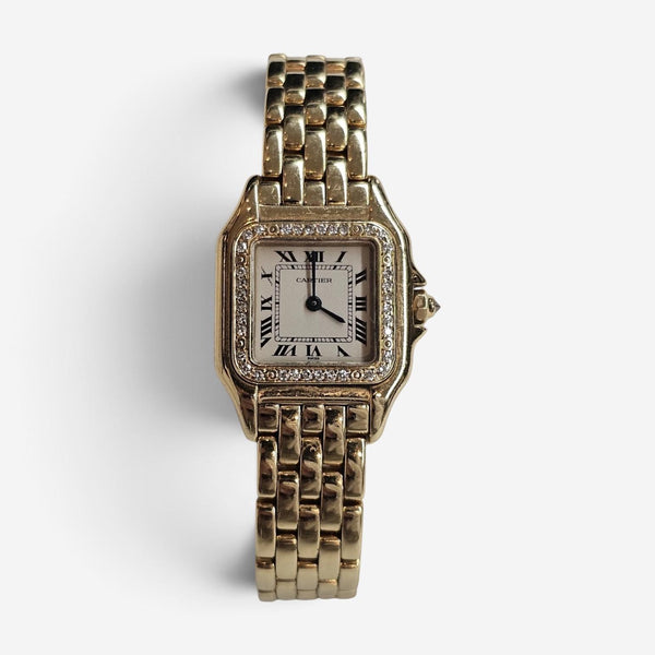 Cartier Panthere Classique et Figaro 18K Yellow Gold Quartz Ladies Watch WF3152B