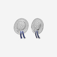 Goshwara G-One Platinum & Sapphire Diamond Hat Shaped Studs WG0003