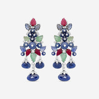 Goshwara G-One 18K White Gold Diamond & Previous Stones Drop Earrings WG0005