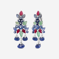 Goshwara G-One 18K White Gold Diamond & Previous Stones Drop Earrings WG0005