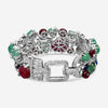Goshwara G-One 18K White Gold Diamond & Previous Stones Statement Bracelet W7