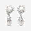 Goshwara G-One Platinum 18K Yellow Gold Natural Pearl & Diamond Drop Earrings WG