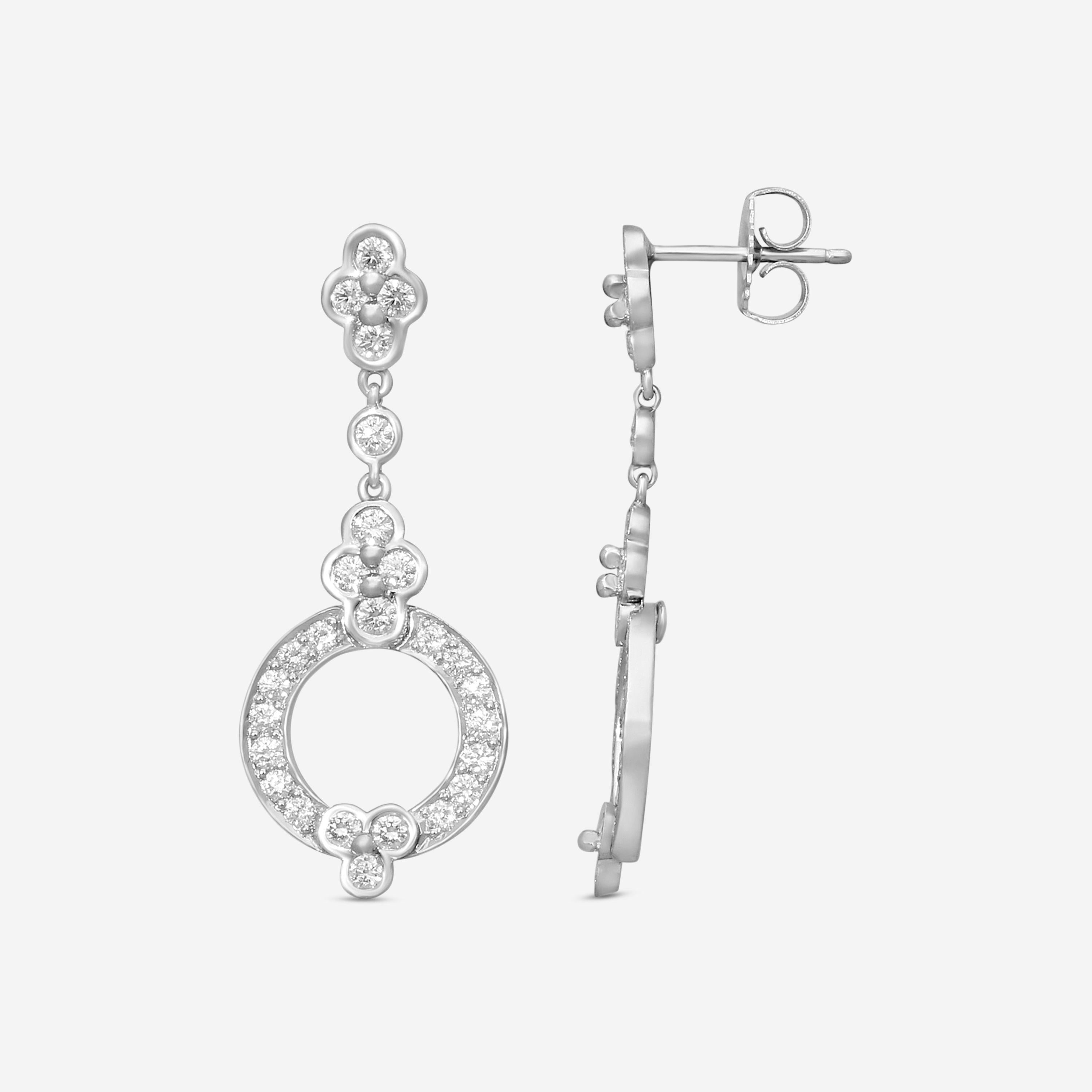Suna Platinum Diamond Lace Drop Earrings E2430P