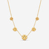 Suna 18K Yellow Gold Diamond 5-Flower Pendant Necklace N7614Y