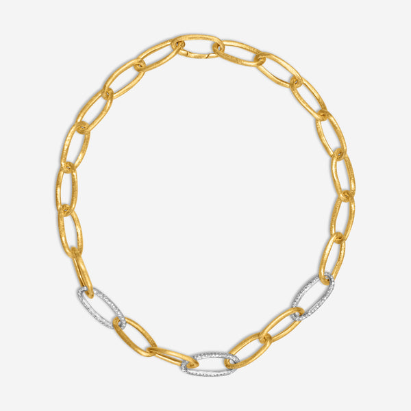 Marco Bicego Jaipur Link 18K Yellow & White Gold Diamond Link Necklace CB2666_B2 - THE SOLIST