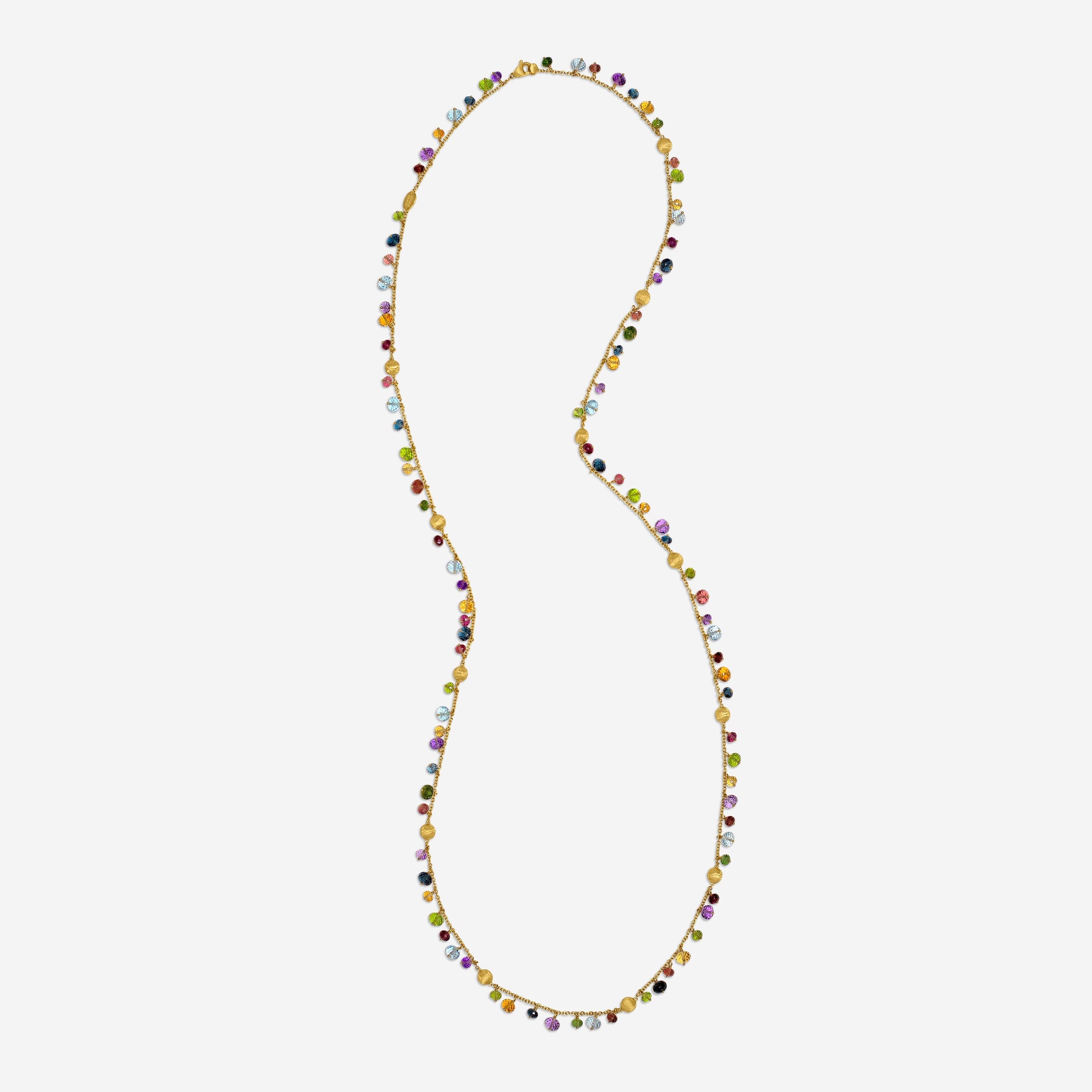 Marco Bicego Africa Multi-Gemstone 18K Yellow Gold Station Necklace CB2783 - THE SOLIST