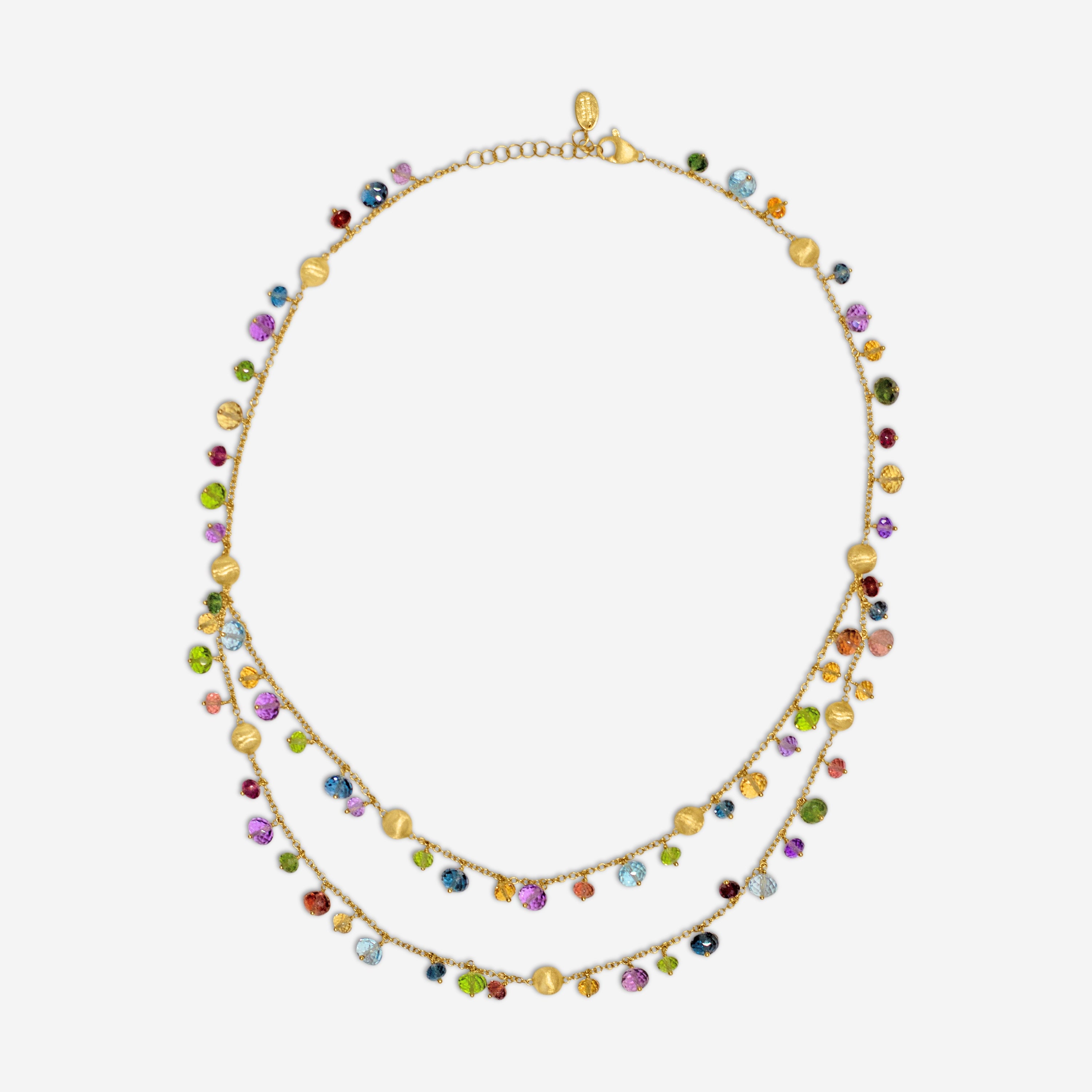 Marco Bicego Africa Multi-Gemstone 18K Yellow Gold Double Necklace CB2785_MIX02 - THE SOLIST