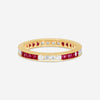 Suna 14K Yellow Gold Diamond & Ruby Wedding Band Ring Sz. 6.75 W907R16YY