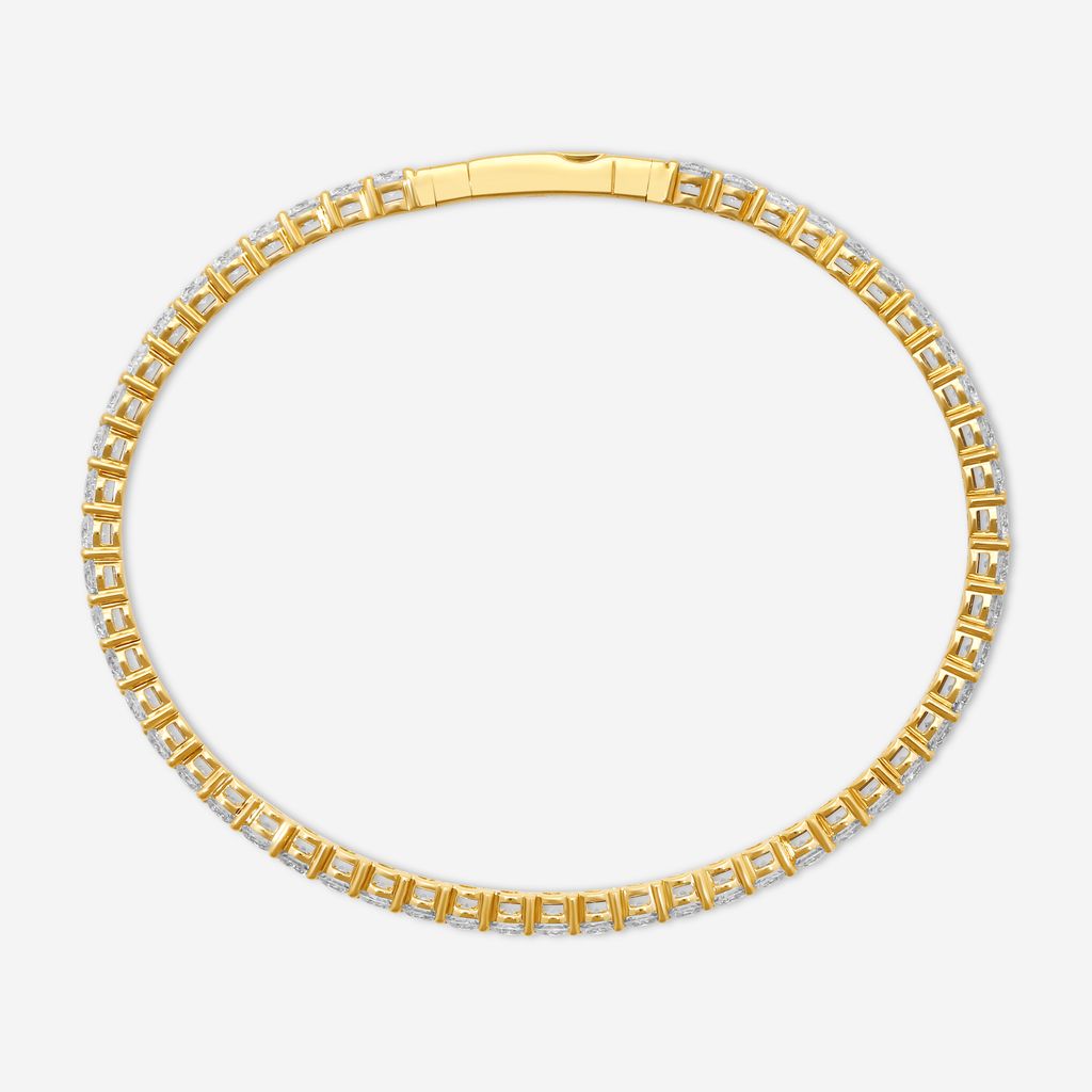 Ina Mar 14K Yellow Gold Diamond Tennis Bangle Flex Bracelet B1100E-FY-500F - THE SOLIST