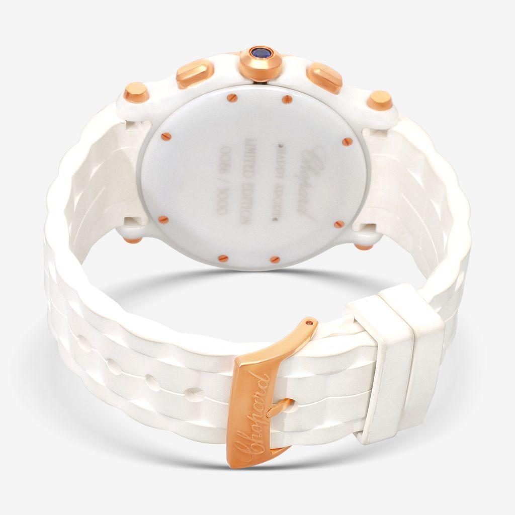 Chopard Happy Sport Round Chronograph Ceramic Diamond Quartz Unisex Watch 288515