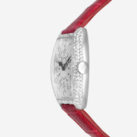 Franck Muller Cintree Curvex 18K White Gold Diamond Quartz Ladies Watch 5852QZD