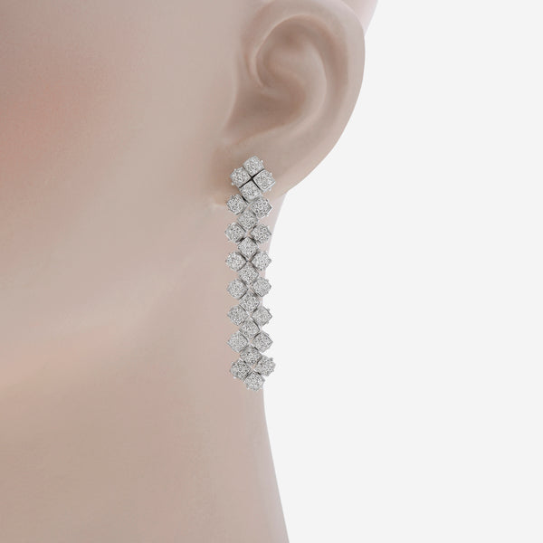 Piero Milano 18K White Gold, Diamond 2.18ct. tw. Drop Earrings Y2179RB