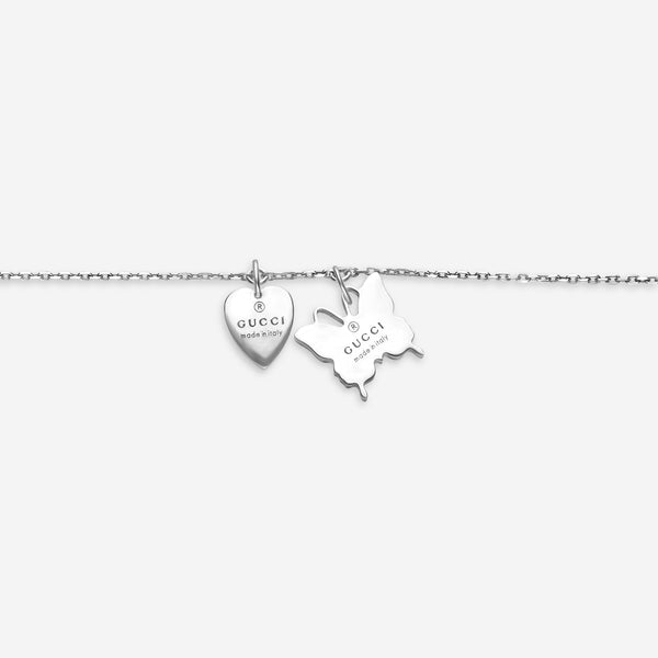Gucci Sterling Silver Heart and Butterfly Charm Bracelet YBA223516001017