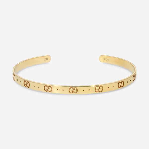 GUCCI Icon Thin Bangle 18kt Yellow Gold Bracelet YBA434524001017 MSRP $2,800 - THE SOLIST