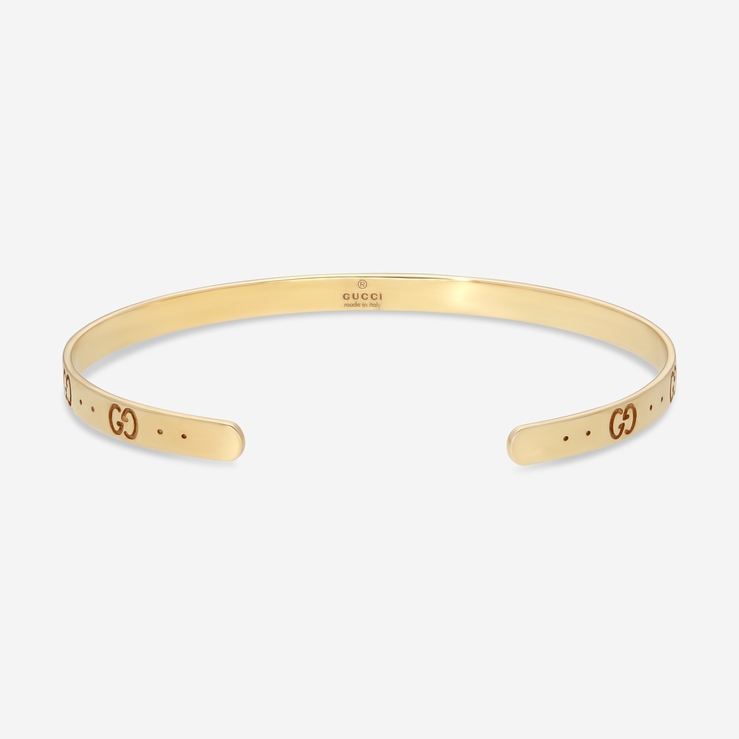 GUCCI Icon Thin Bangle 18kt Yellow Gold Bracelet YBA434524001017 MSRP $2,800 - THE SOLIST