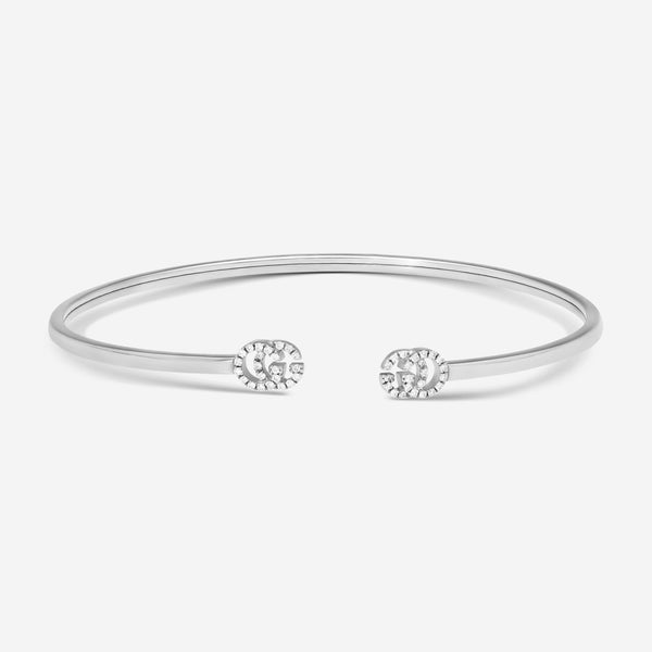 GUCCI GG Running 18kt White Gold and Diamond Cuff Bracelet YBA481662002016 MSRP $2,600 - THE SOLIST