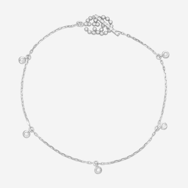 Gucci GG Running 18K White Gold and Diamond Bracelet YBA481671002018 MSRP $2,250 - THE SOLIST