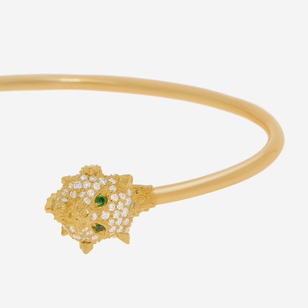 Gucci Le Marche Des Merveilles 18K Yellow Gold, Diamond 0.63ct. tw. and Tsavorite Cuff Bracelet YBA482053001018 - THE SOLIST