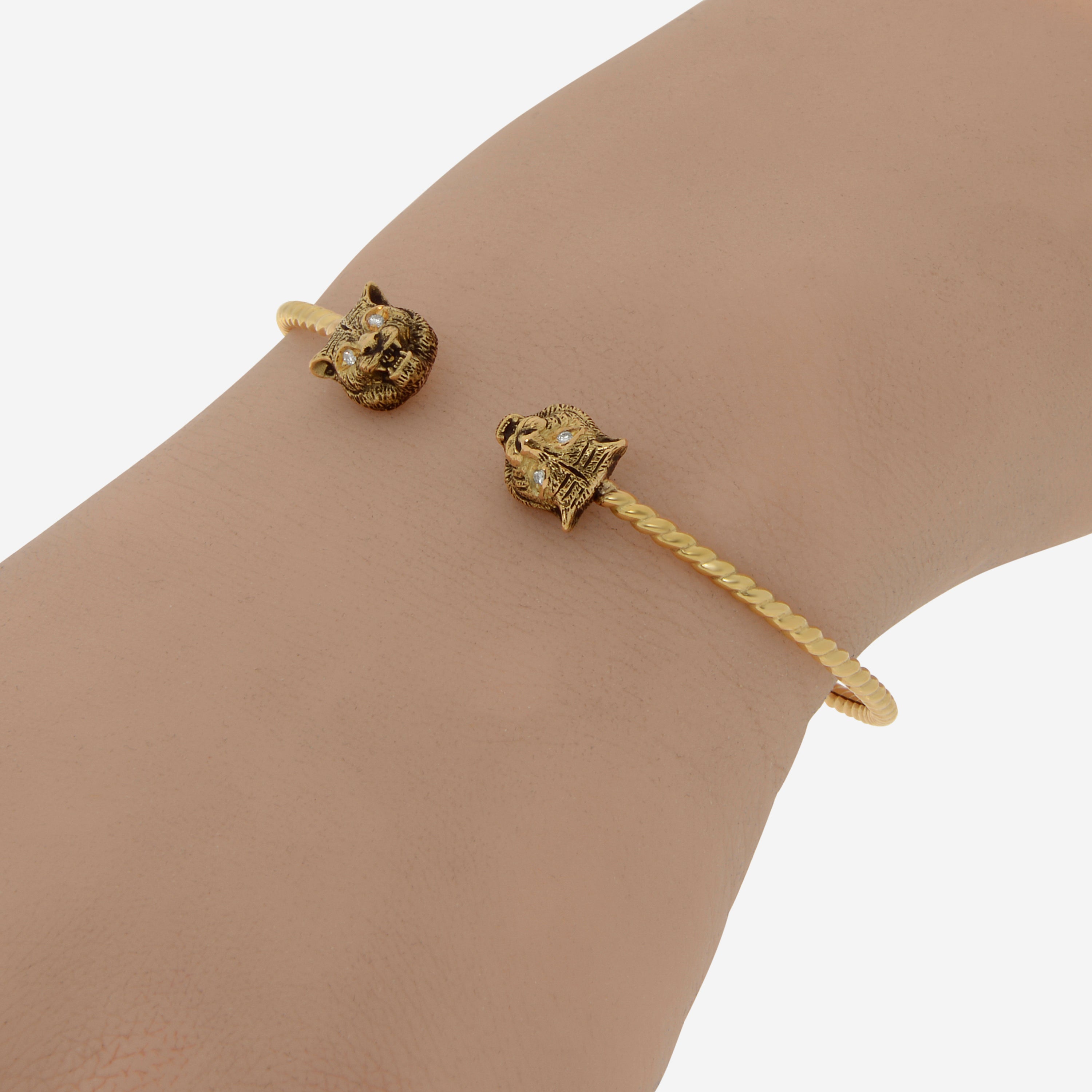Gucci Le Marche Des Merveilles 18K Yellow Gold, Diamond Cuff Bracelet YBA526320001017 - THE SOLIST