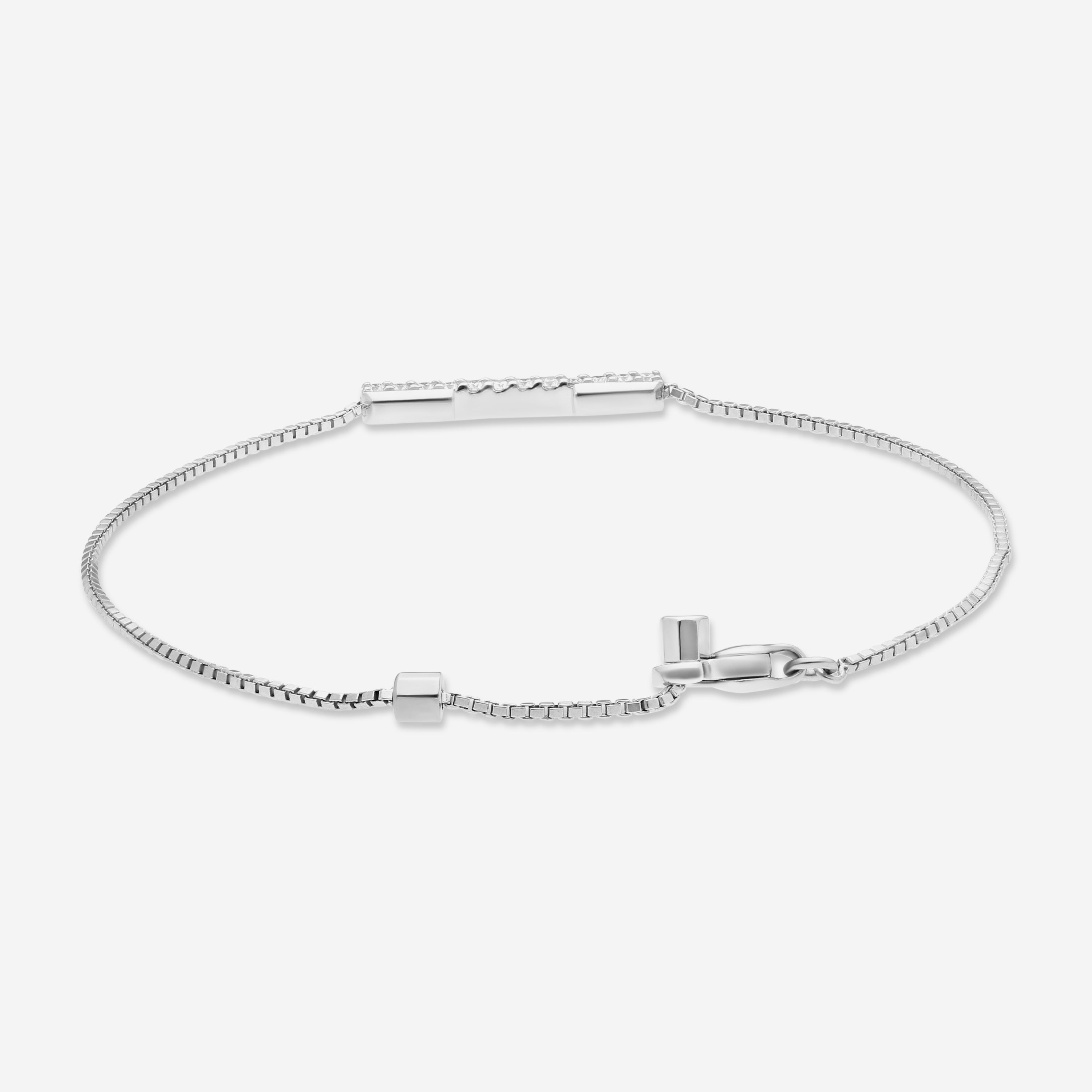 GUCCI Link to Love 18kt White Gold and Diamond Bracelet Size S YBA662121001016 MSRP $1,900 - THE SOLIST