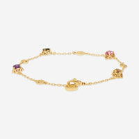 Gucci Interlocking G Motif 18K Yellow Gold Multistone Chain Bracelet YBA662430001016 - THE SOLIST