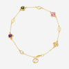 Gucci Interlocking G Motif 18K Yellow Gold Multistone Chain Bracelet YBA662430001016 - THE SOLIST