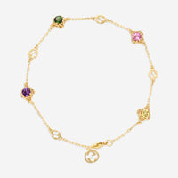 Gucci Interlocking G Motif 18K Yellow Gold Multistone Chain Bracelet YBA662430001016 - THE SOLIST