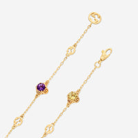 Gucci Interlocking G Motif 18K Yellow Gold Multistone Chain Bracelet YBA662430001016 - THE SOLIST