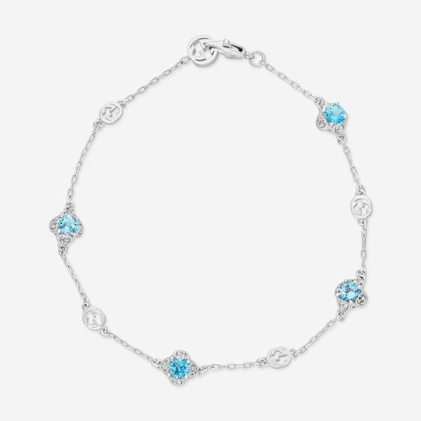 Gucci Interlocking G 18K White Gold Topaz Chain Bracelet YBA662430002016 - THE SOLIST