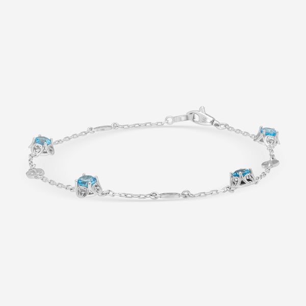 Gucci Interlocking G 18K White Gold Topaz Chain Bracelet YBA662430002016 - THE SOLIST