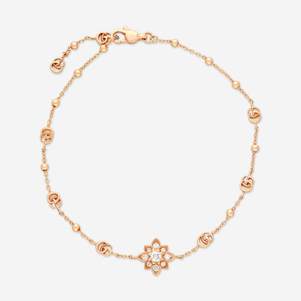 GUCCI Flora 18kt Pink Gold and Diamond Bracelet YBA702389001017 MSRP $2,600 - THE SOLIST