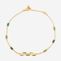 GUCCI Link to Love 18kt Yellow Gold and Green Tourmaline Bracelet YBA702395002016 MSRP $3,250.00 - THE SOLIST