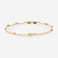 GUCCI Link to Love 18kt Yellow Gold and Green Tourmaline Bracelet YBA702395002016 MSRP $3,250.00 - THE SOLIST